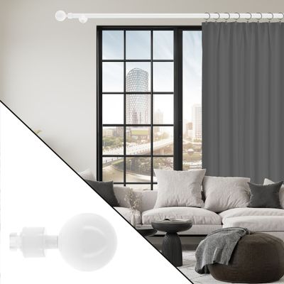 Embout déco boule en métal diam 20 mm Finition Blanc brillant par 2 - MOBOIS