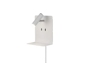 Spot LED mural avec tablette 3W + 1,5W lumière blanc chaud Blanc - Element TRIO