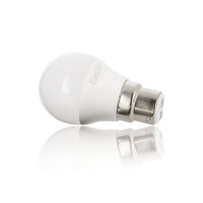 Ampoule LED sphérique B22 opaque 5W = 470 lumens  blanc chaud - XANLITE