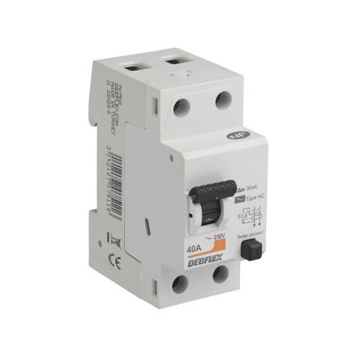 Interrupteur différentiel type AC 40A 30mA 2 pôles bornes à vis - DEBFLEX