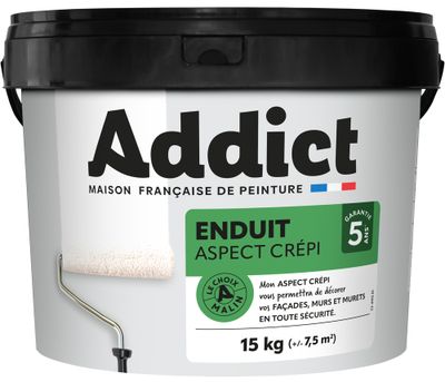 Enduit extérieur aspect crépi blanc 15 kg ADDICT