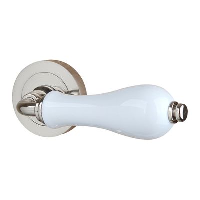 Poignées de porte sur rosaces rondes sans trou Shabby nickel mat ALPERTEC