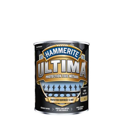 Peinture fer extérieur ultima noir mat 0,75 L - HAMMERITE
