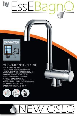 Robinet de cuisine rabattable Chrome New Oslo - ESSEBAGNO