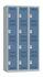 Vestiaire monobloc 3 colonnes 4 cases perle/bleu 180 x 90 x 50 - SNOR