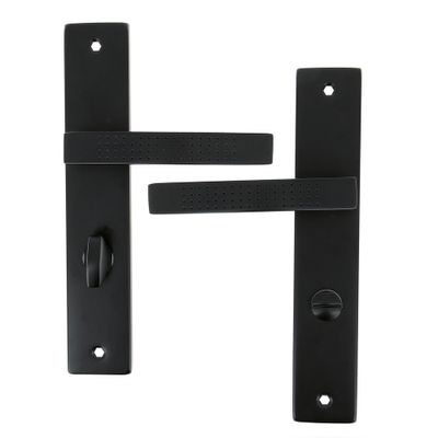 Poignées de porte sur plaques à condamnation Henri L noir LINEA BERTOMANI