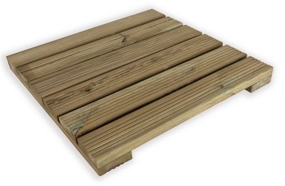 Dalle pin rainurée traitée autoclave vert - 44 x 500 x 500 mm - HENRY TIMBER