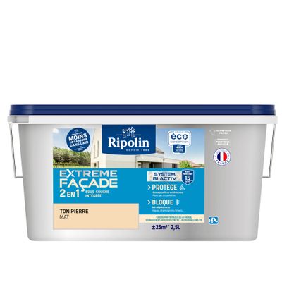 Peinture Façade-Mat-2,5 L-Ton Pierre - RIPOLIN