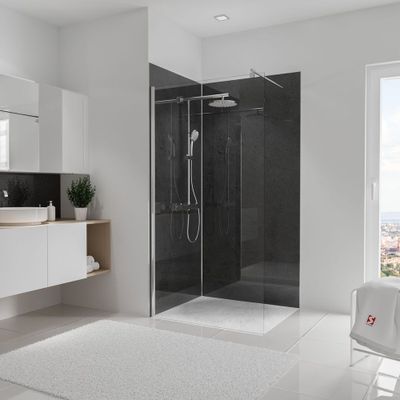 Panneaux muraux de douche 100+100x210 cm décor ardoise DécoDesign Brio - SCHULTE