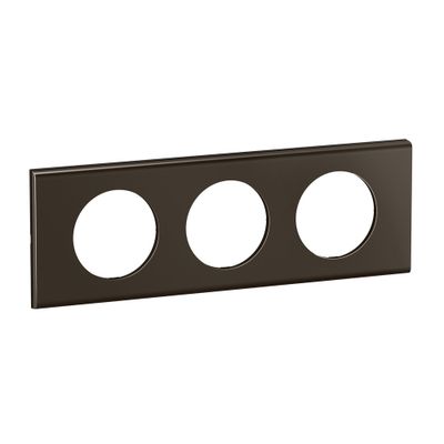Plaque de finition 3 postes Nickel sombre satiné - Céliane LEGRAND
