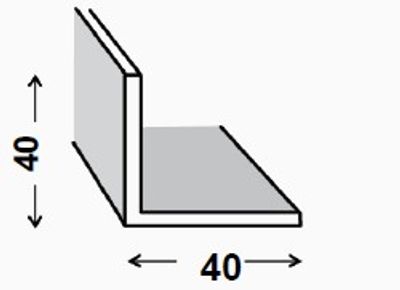 Cornière égale acier laminé à chaud verni 40 x 40 x 4 mm 2 m CQFD