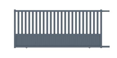 Portail coulissant aluminium CHAMBERY l.3,50 x H.1,55 m motorisé gris JARDIMAT