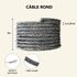 Câble électrique tissu gris chiné 3m - TIBELEC