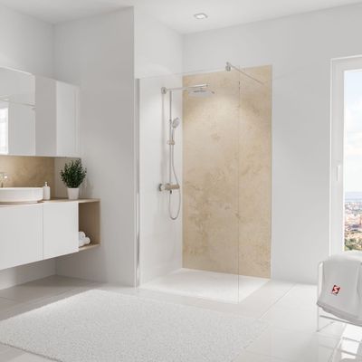 Panneau mural de douche 100x210 cm travertin DécoDesign Décor - SCHULTE