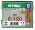 Vis tête disque Torx 6 x 120 mm par 100 SPAX