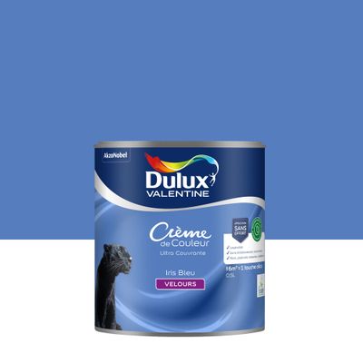 Peinture crème de couleur Iris Bleu velours 0,5L - DULUX VALENTINE