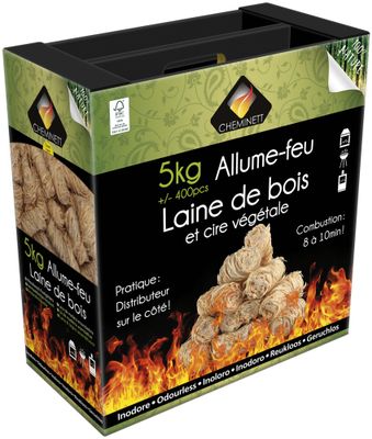 Allume feu laine de bois 5kg CHEMINETT