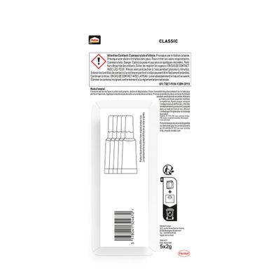 Colle de réparation instantanée Classic tube 2 g par 5 - PATTEX