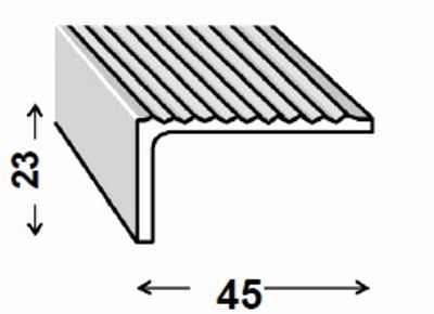 Nez de marche aluminium brut 45 x 23 mm 2 m CQFD